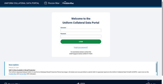 Security scan screenshot of https://www.uniformdataportal.com