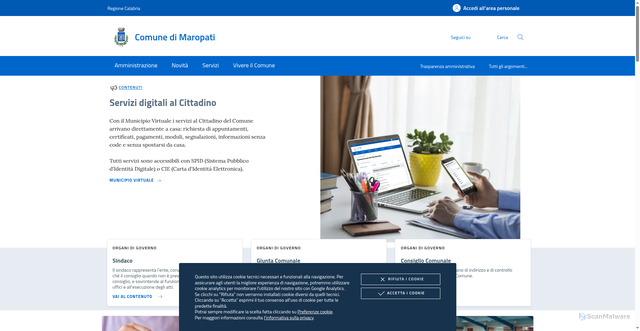 Security scan screenshot of https://www.comune.maropati.rc.it