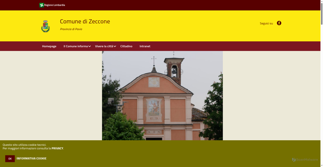 Security scan screenshot of https://www.comune.zeccone.pv.it