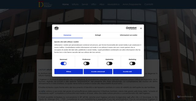 Security scan screenshot of https://www.istitutotrincheri.it
