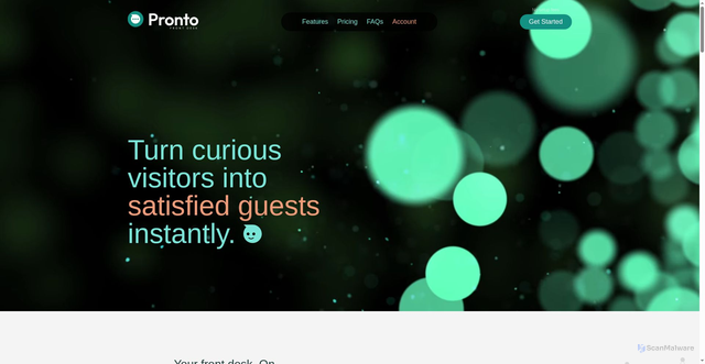Security scan screenshot of https://prontofrontdesk.com