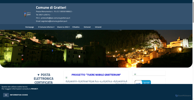 Security scan screenshot of https://www.comune.gratteri.pa.it/hh/index.php?jvs=0&acc=1