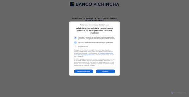 Security scan screenshot of https://pichinchaapro.webcindario.com/