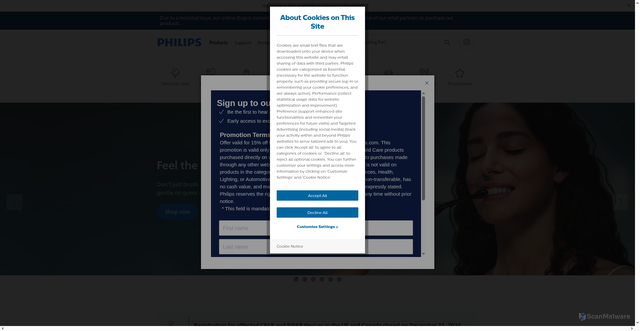 Security scan screenshot of https://www.usa.philips.com