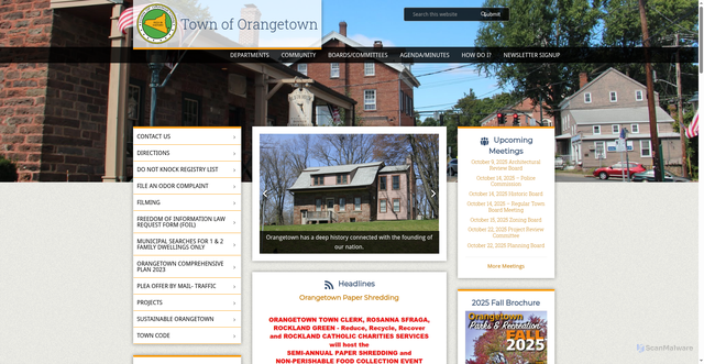 Security scan screenshot of https://www.orangetown.com/