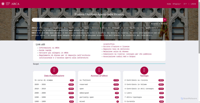 Security scan screenshot of https://iris.unive.it