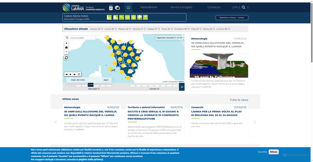 Security scan screenshot of https://www.lamma.toscana.it