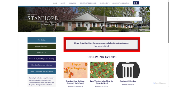 Security scan screenshot of https://stanhopenj.gov/