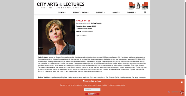 Security scan screenshot of https://www.cityarts.net/event/sally-yates/