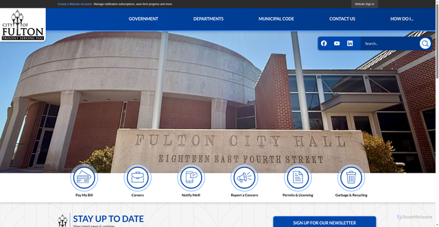 Security scan screenshot of https://www.fultonmo.gov/