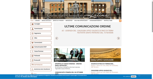 Security scan screenshot of https://www.ordineavvocatilatina.it/