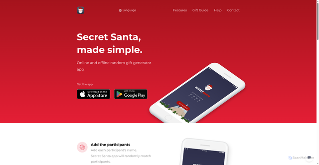 Security scan screenshot of https://scrtsanta.app