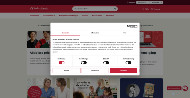 Security scan screenshot of https://studentlitteratur.se