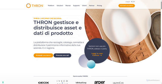 Security scan screenshot of https://thron.com