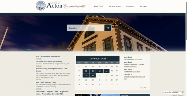 Security scan screenshot of https://acton-ma.gov/