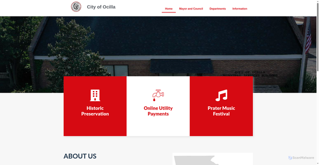 Security scan screenshot of https://cityofocillaga.gov/