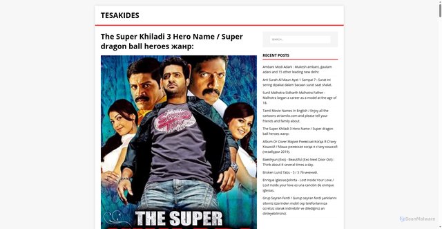 Security scan screenshot of https://kidesesa.pages.dev/post/the-super-khiladi-3-hero-name/