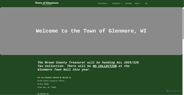 Security scan screenshot of https://glenmorewisconsin.gov/