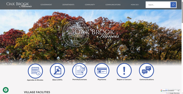 Security scan screenshot of http://oak-brook-il.gov/