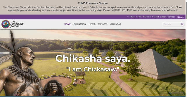 Security scan screenshot of https://www.chickasaw.net/