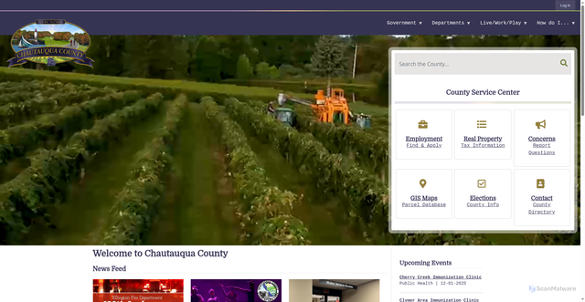 Security scan screenshot of https://chautauquacountyny.gov/