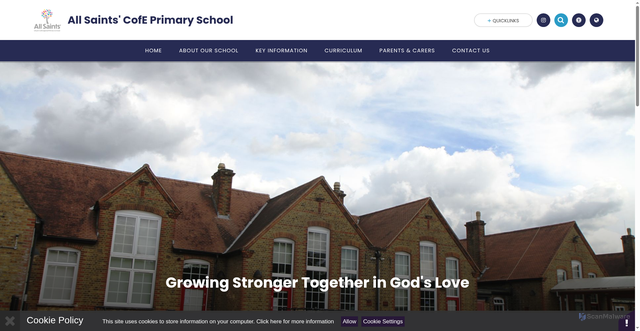 Security scan screenshot of https://www.allsaints.merton.sch.uk/