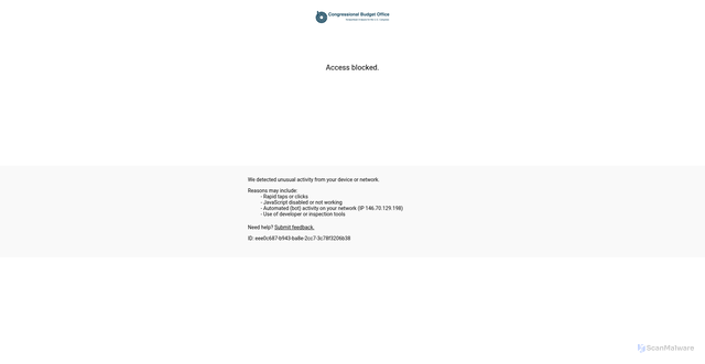 Security scan screenshot of https://www.cbo.gov/system/files/2025-09/61773-Government-Shutdown.pdf