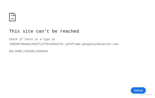Security scan screenshot of https://7ddbd87d6a84c1b91fc17f012b581f41.safeframe.googlesyndication.com/