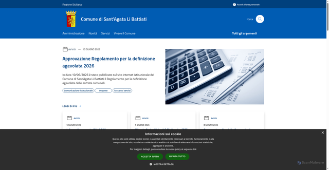 Security scan screenshot of https://www.comune.sant-agata-li-battiati.ct.it