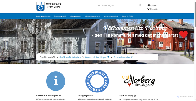 Security scan screenshot of http://www.norberg.se