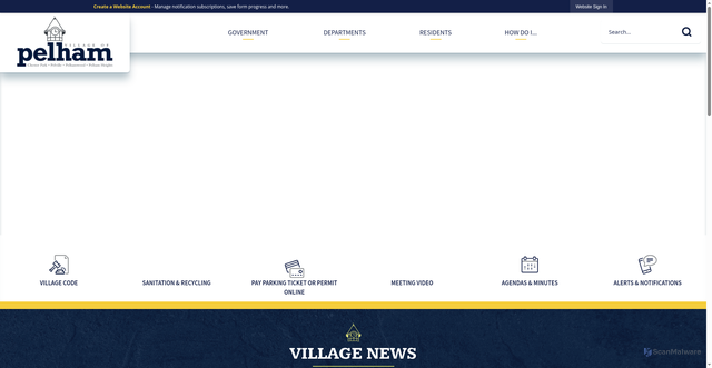 Security scan screenshot of https://pelhamny.gov/