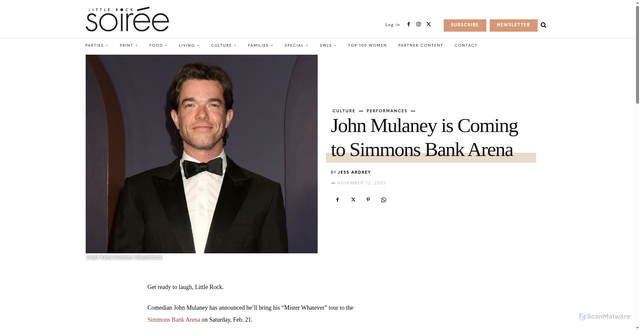 Security scan screenshot of https://www.littlerocksoiree.com/john-mulaney-is-coming-to-simmons-bank-arena/
