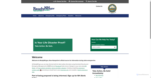 Security scan screenshot of https://www.readynh.gov/