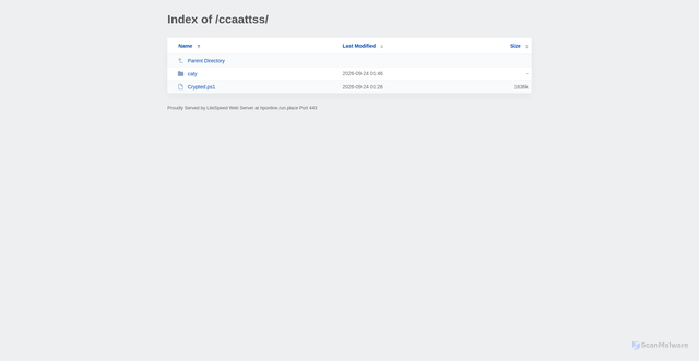 Security scan screenshot of https://hponline.run.place/ccaattss/