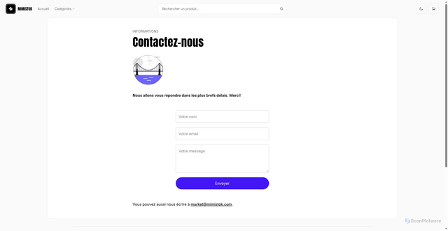 Security scan screenshot of https://mimistok-com.pages.dev/contact/