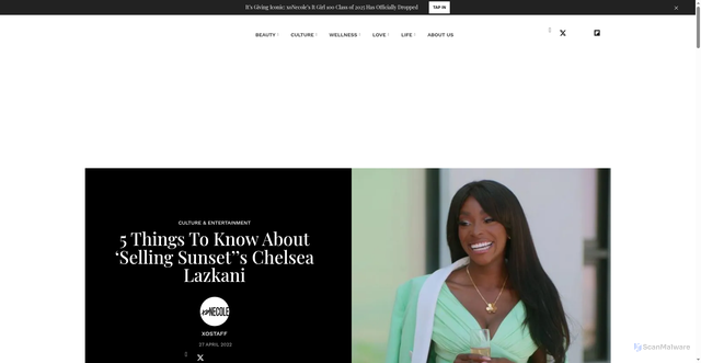 Security scan screenshot of https://www.xonecole.com/chelsea-lazkani-selling-sunset/