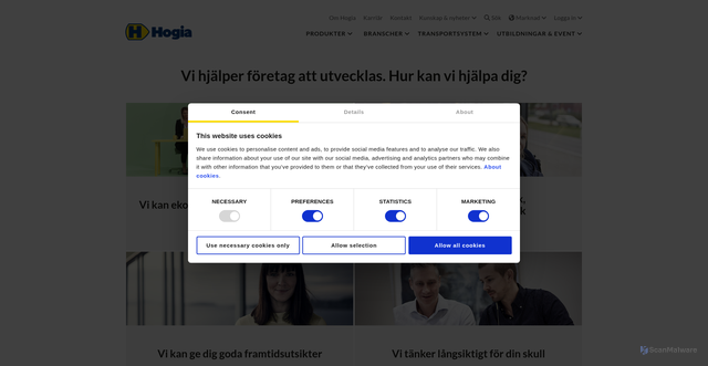 Security scan screenshot of https://www.hogia.se/