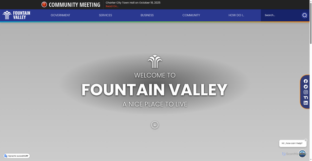 Security scan screenshot of https://fountainvalley.gov/