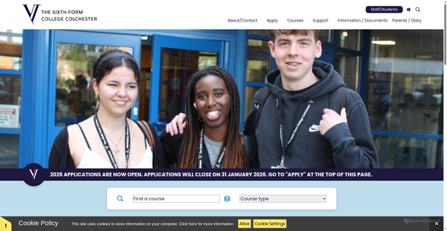 Security scan screenshot of https://www.colchsfc.ac.uk/