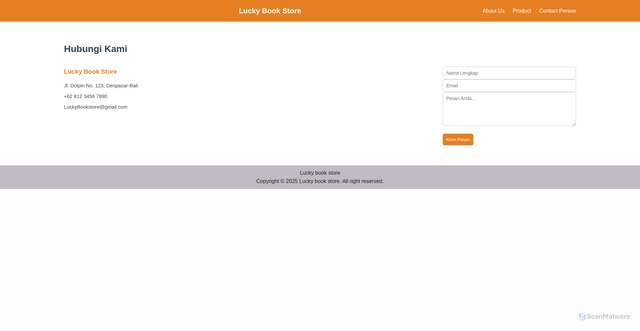Security scan screenshot of https://luckybook.pages.dev/contact.html
