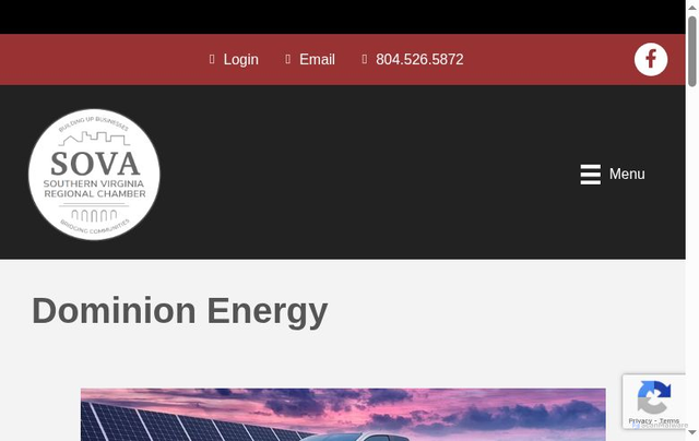 Security scan screenshot of https://business.sovachamber.com/list/member/dominion-energy-136