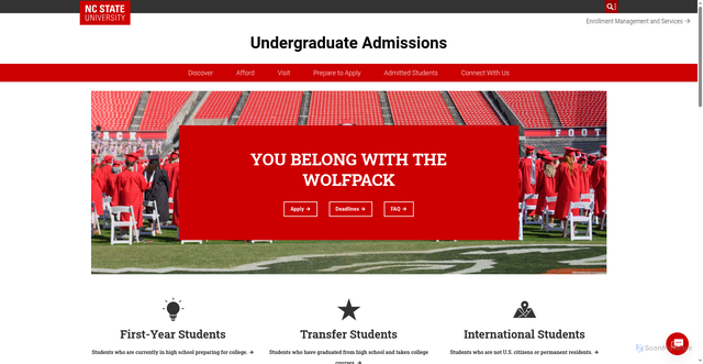 Security scan screenshot of https://apply.ncsu.edu