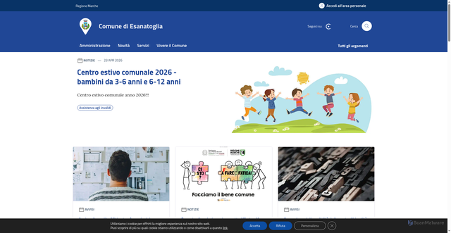 Security scan screenshot of https://www.comune.esanatoglia.mc.it