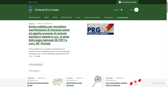 Security scan screenshot of https://www.comune.la-cassa.to.it/