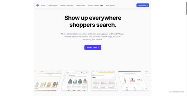 Security scan screenshot of https://optiversal.com