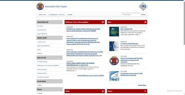 Security scan screenshot of https://trapani.aci.it/