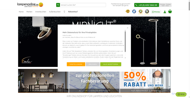 Security scan screenshot of https://lampenonline.de
