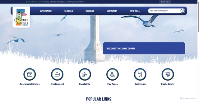 Security scan screenshot of https://ozaukeecounty.gov/