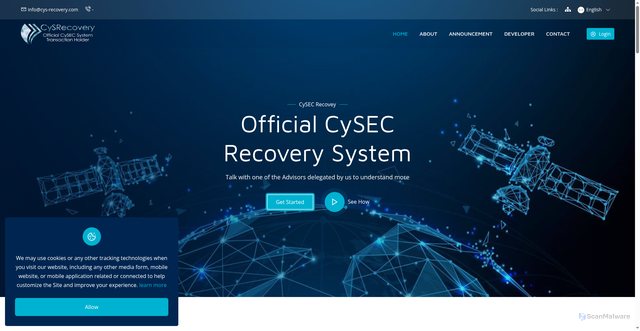Security scan screenshot of http://cys-recovery.org/