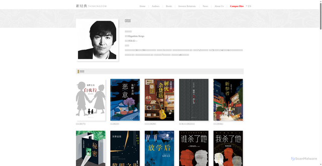Security scan screenshot of https://www.readinglife.com/writer/49/Higashino%20Keigo.html
